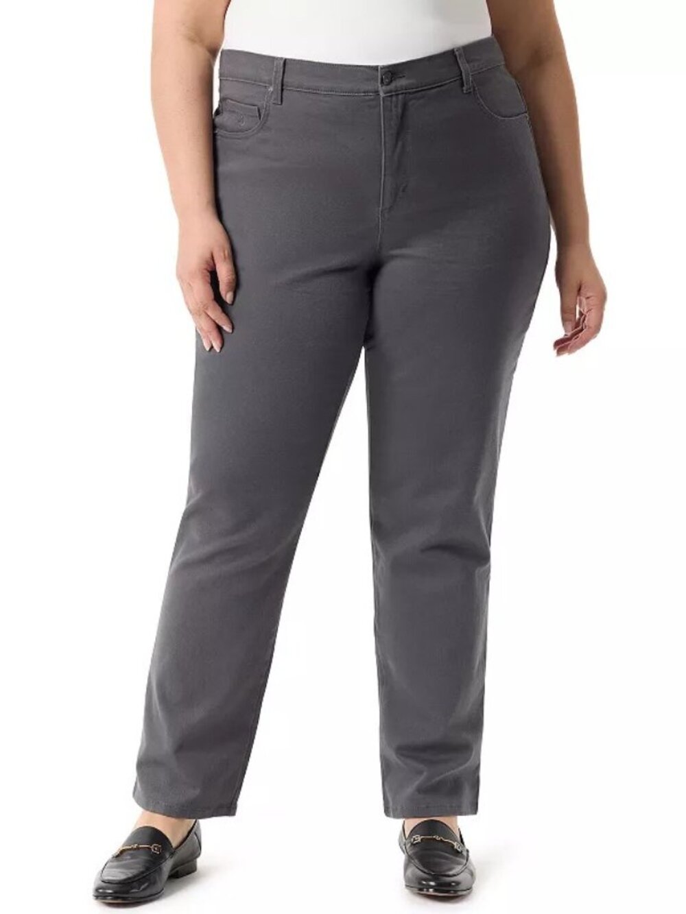 Plus Size Gloria Vanderbilt Amanda Classic Jeans, Women's, Size: 24W Short, Grey